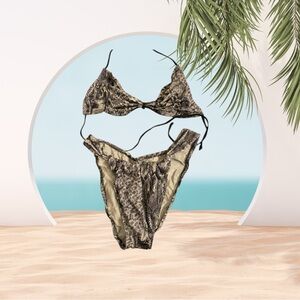 UjENA Black and Gray Snakeskin Bikini